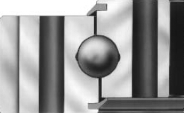 Three types of four point contact ball slewing bearing Tres tipos de rodamientos de bolas de cuatro puntos de contacto