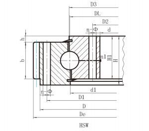 single row ball slewing bearing (HS series) external gear Cojinete de bolas de una hilera de bolas (serie HS) engranaje externo