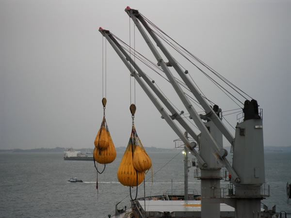 slewing ring application in ship crane aplicación de anillo giratorio en grúa de barco