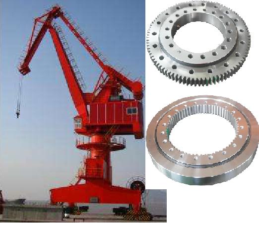 Cojinetes de corona de giro c&oacute;nicos con engranaje de bolas de una hilera para gr&uacute;a portuaria